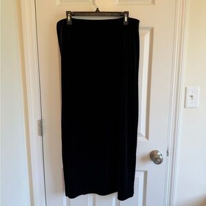 Classic Black Velvet Maxi Skirt